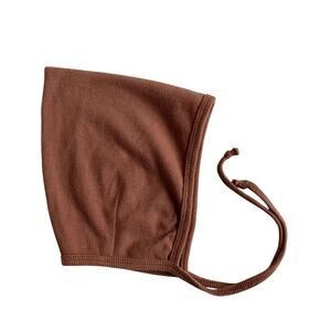 Quincy Mae Fine Ribbed Pixie Bonnet - Terracotta Clay - 12-24M